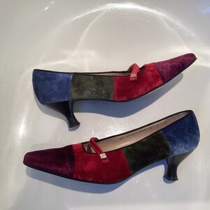Salvatore Ferragamo Multicolor Patchwork Heels